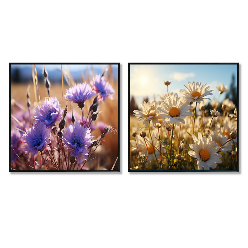 Latitude Run® Zareen - Floral Square Collage Set Of 2 | Wayfair